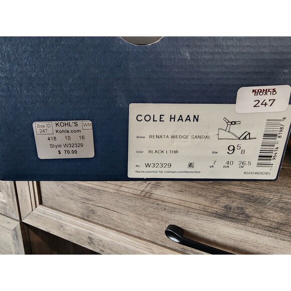 NEW Cole Haan Black Woman’s Renata  wedge sandal dress shoe - size 9.5 - Picture 7 of 8